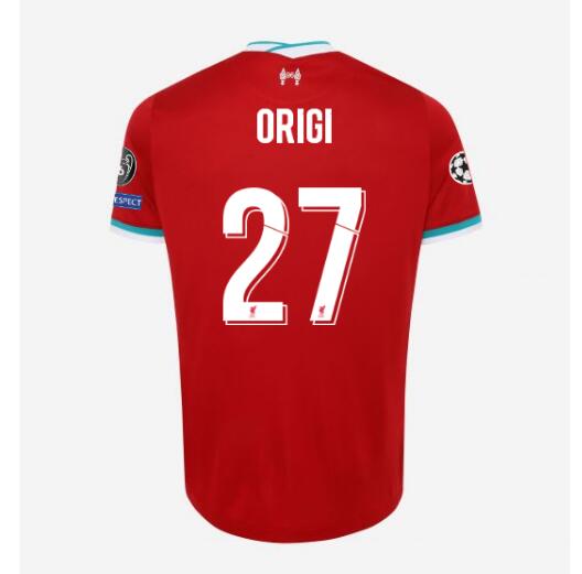 Liverpool Home Kit Soccer Jersey ORIGI #27 UCL Cup 2020/21